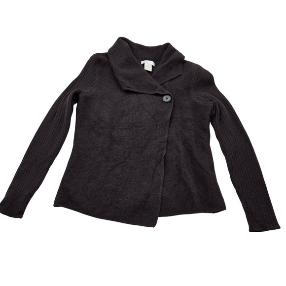 Tweeds Sweaters - TWEEDS Petites 100% Wool Cardigan Sweater PS Dark Brown Button Warm Cozy